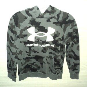 Under Armour Hoodie Loose Boy's Size Youth Medium Gray Camo Coldgear Excellent!
